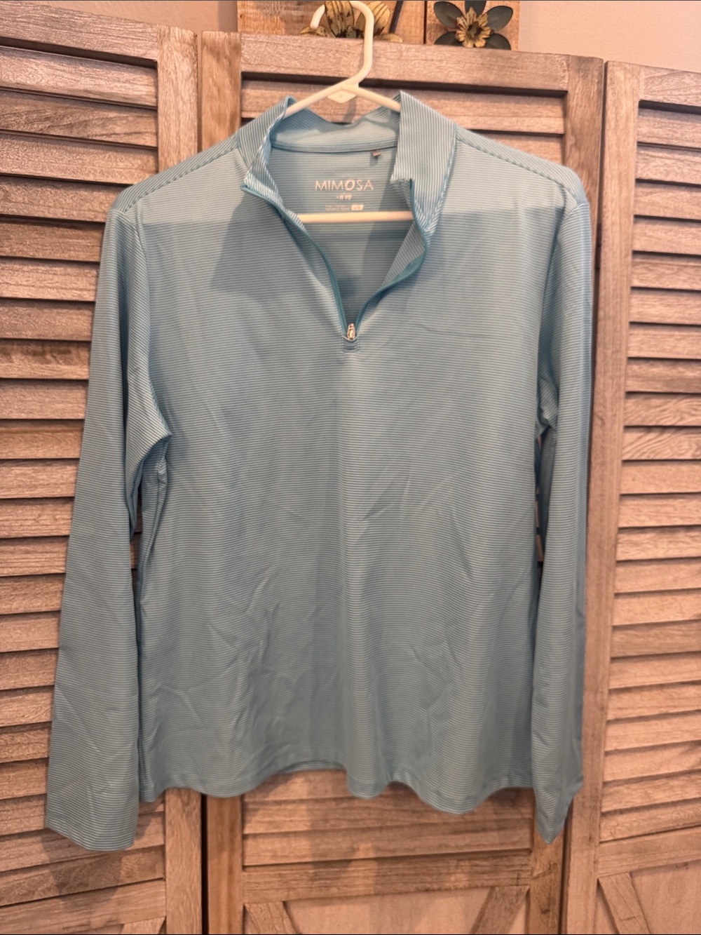 MIMOSA women’s  Light Blue Quarter-Zip Performance Top